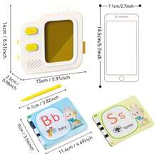 New Enlightenment Drawing Card Reader Early Education Drawing Card Learning Machine (3 AAA Batteries Required), Bilingual Chinese-English Teaching Smart LCD Machine, Card Insertion Educational Puzzle Toy, Back To School Gift, Learning Aid Tool - Multicolor - View 10