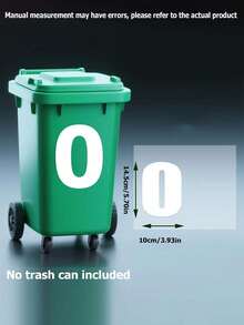 1pc Self-Adhesive White Number Sticker - 5.7 Inch (14.5cm) High Visibility Reflective Commercial Grade Trash Can Label, With Durable No-Residue Edges, Suitable For Wheeled Trash Cans, Large Garbage Bins, Car Trash Cans, Garage Organization, Ideal For Night Use And Strong Marking - Multicolor - View 5