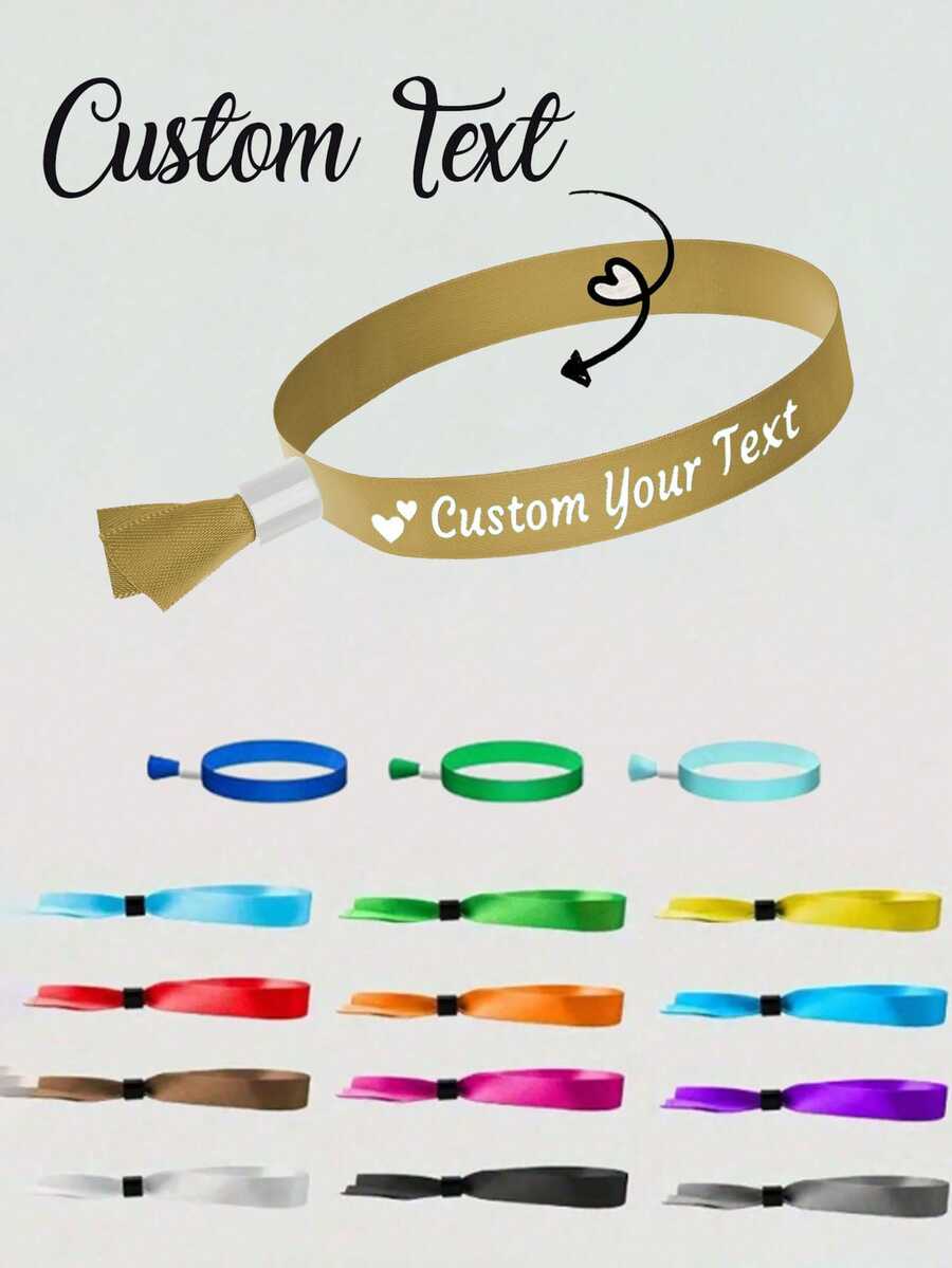 Pulseiras personalizadas para festas, pulseiras elásticas de tecido ideais para aniversários, festivais e eventos. Perfeitas para festas de aniversário de adultos, eventos corporativos e encontros, decoração de festas, casamentos, festas em geral, shows, exposições, artigos para feriados, pulseiras VIP, acessórios para festas de Natal, elegantes e românticas, decoração de outono. - Multicolorido - Ver 1