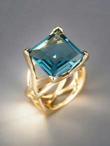 1pc Women's Sparkling Cubic Zirconia Ring, Suitable For Wedding, Engagement, Valentine's Day, Party Gift - 2# - View 3