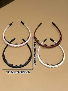 Conjunto de 4 pentes de cabelo femininos básicos antiderrapantes, design minimalista, duráveis e antiderrapantes, ideais para o dia a dia, festas, feriados, aniversários e outras ocasiões sociais. Ótima opção de presente para acessórios de cabelo. - Multicolorido - Ver 5