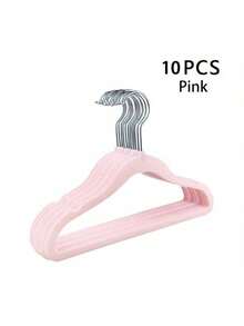 20 Pieces Of Non-Slip Baby Clothes Hangers - Space Saver, Arched Design In Felt Velvet, Suitable For Children's And Teens' Clothing: Pants, Shirts, And Dresses. Durable Polished Plastic - Flocking Children's Hanger - View 9