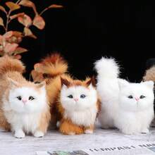 Realistic Cat Figurine, Cat Decor, Cat Model, Children's Comfort Toy, Desktop Ornament, Holiday Gift - Multicolor - View 5