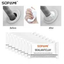SOPAMI Sealant Clay 20pcs Patented Sticky Pipe Sealant Mud For Air Conditioning Hole Blocking Anti Insect Windproof Quick Dry Adhesive - 10pcs - 查看 1