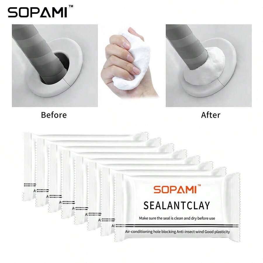 SOPAMI Sealant Clay 20pcs Patented Sticky Pipe Sealant Mud For Air Conditioning Hole Blocking Anti Insect Windproof Quick Dry Adhesive - 10pcs - 查看 1