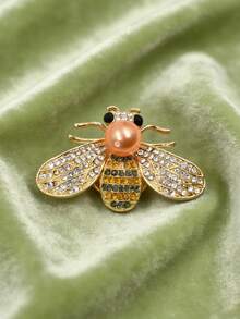 1件时尚复古轻奢小蜜蜂袖扣，女士胸针纽扣套，时尚高端服装胸针，束带夹，创意昆虫领带夹，女士配饰，女士派对轻奢气质服装袖扣套，适合日常佩戴，朋友礼物，爱人礼物，家庭礼物 - 橘色 - 查看 6