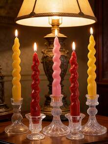 2pcs/Set-18cm Cute Twisted Long Stick Candle In The Ins Style Aromatic Scented Spiral Candle For Festivities And Parties Adds A Touch Of Warmth And Romance To Your Home! It Makes An Excellent Gift Choice And Is Suitable For Various Occasions: Birthdays, Mother's Day, Father's Day, Anniversary Gifts, Thanksgiving, And Valentine's Day - Multicolor - View 4