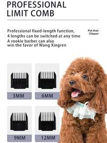 高级宠物毛发修剪套装，电动精密剃须技术，温和修剪设计，适合专业家庭美容，静音犬猫毛发修剪器 - 彩色 - 查看 6