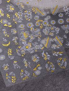 Bộ 2 miếng dán móng tay hình hoa cúc mùa xuân và lá, màu vàng trắng, hình cánh hoa 3D tự dính, dùng để trang trí móng tay, phụ kiện làm móng, miếng dán móng tay. - Nhiều màu - Xem 7