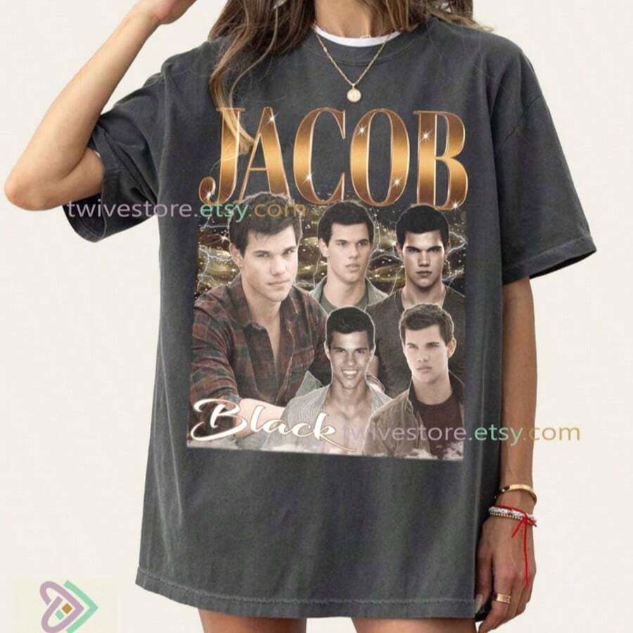 Jacob BlackShirt, Taylor Tee, Classic Movie Merch Gift, Werewolf Ret - màu đen - Xem 1