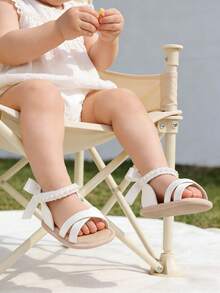 Infant Infant Girls Summer Beach Sandals Breathable Athletic Anti-Slip Soft Sole Newborn First Walker Crib Shoes - White - View 7