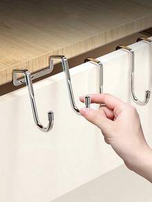 2 móc treo cửa hình chữ S bằng thép không gỉ, không cần khoan, kiểu dáng hiện đại, thích hợp cho nhà bếp, phòng tắm, tủ quần áo, dùng để treo quần áo, khăn tắm, lý tưởng cho ký túc xá sinh viên. Móc đôi hình chữ S có thể treo quần áo phía sau cửa. - Nhiều màu - Xem 4