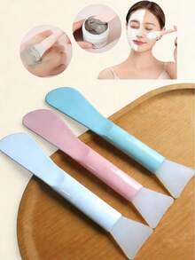 30支装硅胶面膜刷，柔软刷毛带刮片，多功能双用途泥膜刷，DIY面膜调理美容工具