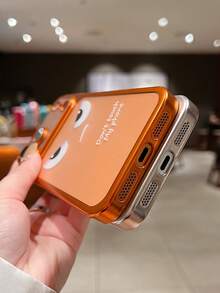 Expression Luxury Matte Translucent TPU Angry Eye Pattern Phone Case Compatible With IPhone 17 Pro Max 16 15 14PLUS 13 12 11Pro Air Shockproof Back Cover - Orange - View 9