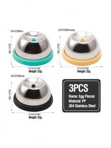 1pc 304 Stainless Steel Egg Piercer, Boiled Egg Pricker Tool, Prevent Cracking, Kitchen Gadget, Easy Peel Hard Boiled Eggs, Durable & Compact - Multicolor - View 11