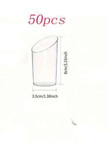 10个/20个/30个/40个/50个/60个装圆形斜口派对甜点杯（60毫升/3盎司），酸奶果冻/开胃菜杯 - 可重复使用的甜点杯，适用于派对、迷你甜点、布丁、水果和冰淇淋 - 無色 - 查看 11
