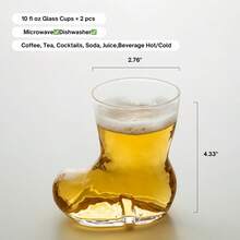 透明玻璃杯，创意靴子图案，个性化果汁/啤酒/咖啡/冷饮杯 - 彩色 - 查看 5