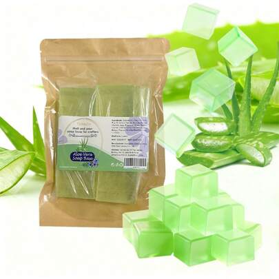 1LB Aloe Vera Melt And Pour Soap Base For DIY Crafting DIY Handmade Unscented Glycerin Soap Easy To Cut