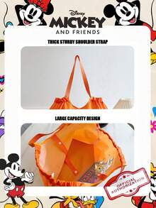 Disney 1个官方授权的疯狂动物城尼克图案手提包，女士家居收纳包，大容量可折叠手提包，抽绳单肩包，轻便手提包 - 专为女性/女士/女孩设计，非常适合日常收纳、购物和外出 - 彩色 - 查看 10
