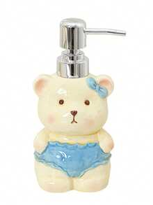 1pc Ceramic Bear Shaped Soap/Lotion Dispenser Pump Bottle, Suitable For Home Bathroom, Pressing Liquid Soap Dispenser, Made Of High-Quality Ceramic - Multicolor - View 8
