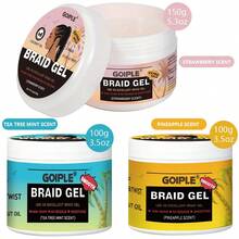 Goiple Gel tạo kiểu tóc tết 380g/150g/100g, gel giữ nếp chắc chắn cho kiểu tóc xoắn, tết sát da đầu và tạo kiểu chân tóc, không nhờn, bóng mượt, chống xơ rối, gel dưỡng và làm mượt tóc, bộ dụng cụ tết tóc kèm sáp giữ nếp, dây đeo cổ tay từ tính, lược và phụ kiện tóc. - Nhiều màu - Xem 4