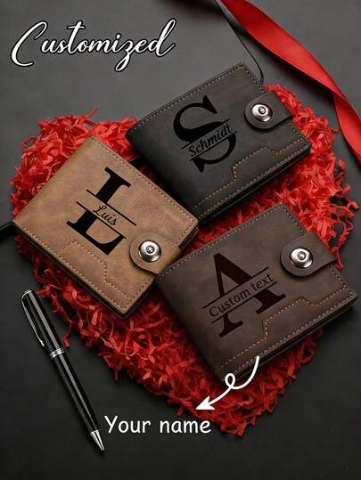 1 pieza Billetera personalizada para hombres, regalo para padres, regalo del Día del Padre, foto y nombre personalizados, regalo del Día del Padre, regalos para hombres, regalo de cumpleaños para papá, regalos personalizados, útiles escolares, de vuelta a la escuela, para la oficina, para la escuela, para el aula, para regalos de maestros, para la universidad, para colegas, para dormitorios, para maestros, para niños y niñas