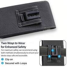 手机壳：带卡槽和腰带夹的手机套，男士款，适用于 17 Pro Max、Galaxy S25、S24、S23、S22、S21、S20 Ultra、A16、A15、A14、A13、A55，XXL 码 - 黑色 - 棕色 - 查看 5