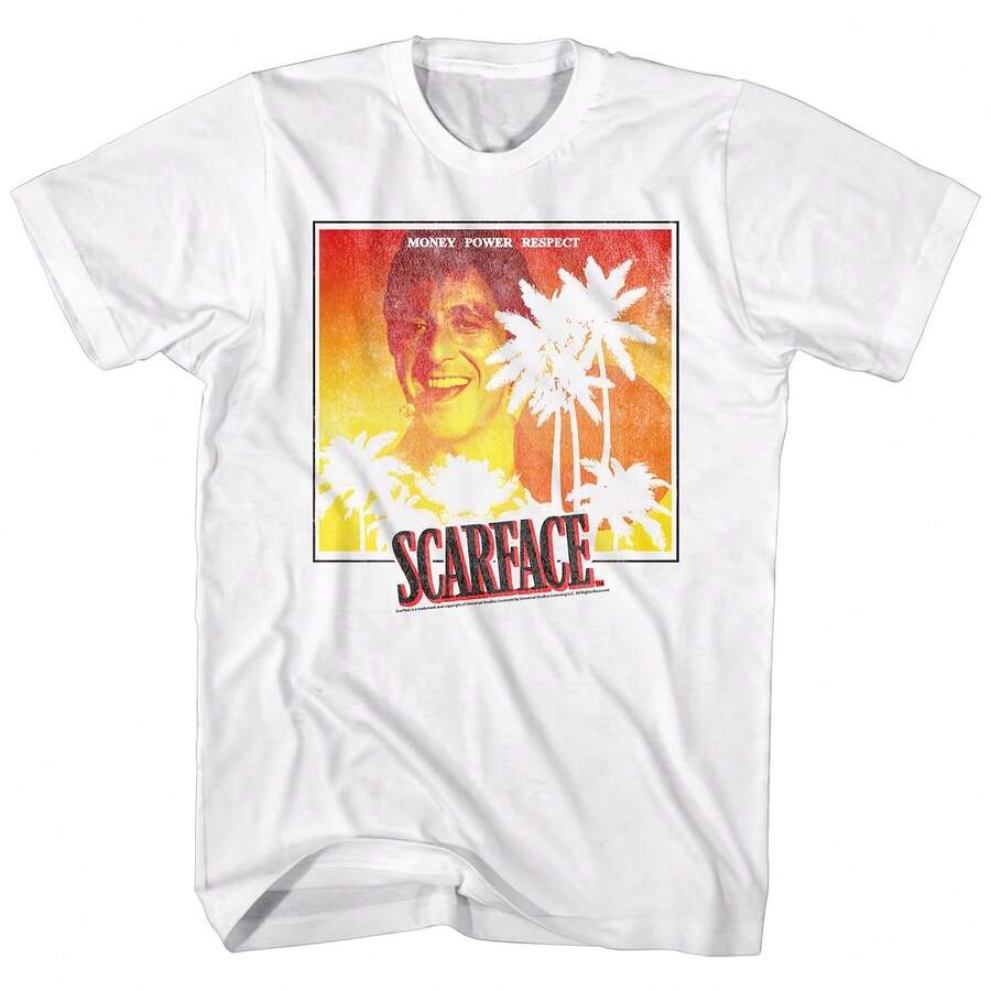 S OFFICIAL Scarfaceie AL PACINO T-SHIRT SUNSET White Cotton In - 5XL - Style 3 - View 1