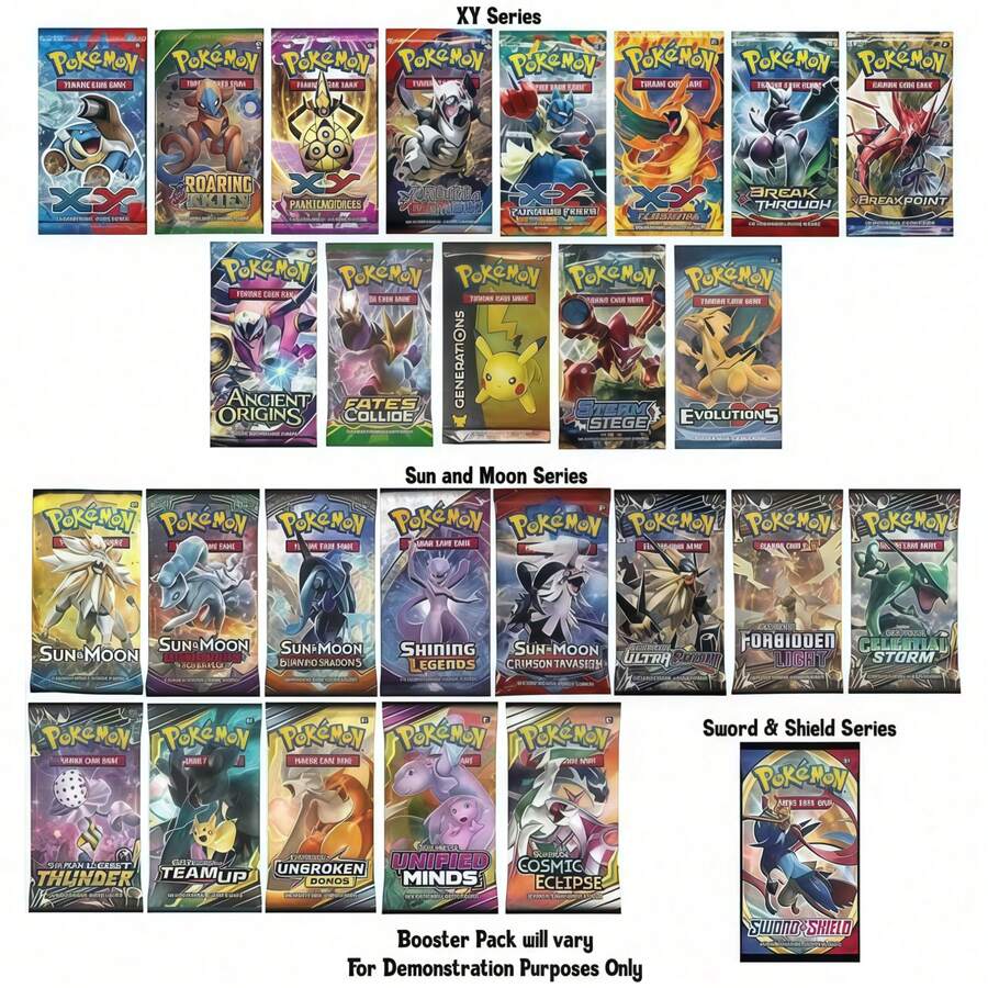 300+ Rare Cards, VMAX/GX/EX Included, Rainbow Foil Finish, (V Series, Vmax, GX Rare Cards)New Pokémon Cards, Game Cards, Pokémon Cards, And Limited-Edition Shiny Cards. For The Bagged Version, Options Are Available In 1-Pack, 10-Pack,24-Pack And 36-Pack Sets.Random Style & Packaging - Multicolor - View 1