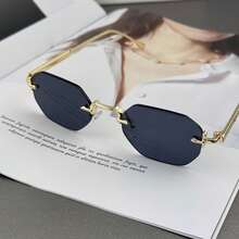 Modische metallrandlose Farbverlauf Polygon Brille, luxuriöse ozeanische Farbe Unisex Brillen - Verschiedenfarbig - Übersicht 8