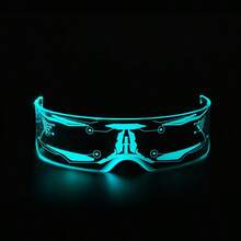 1 Pair Cyberpunk Style LED Luminous Glasses - 7 Color Modes, Hexagonal Lenses, Glowing Party Goggles Suitable For Cosplay, Dance Performance And Holiday Events, Costume Accessories. Futuristic Appearance Glasses For Ladies, Suitable For Night Out, Music Bar, KTV, Birthday Party - Flat Top Design, Integrated Luminous Lenses, Party Decorations, Group Photography, Party Props. - Multicolor - View 14