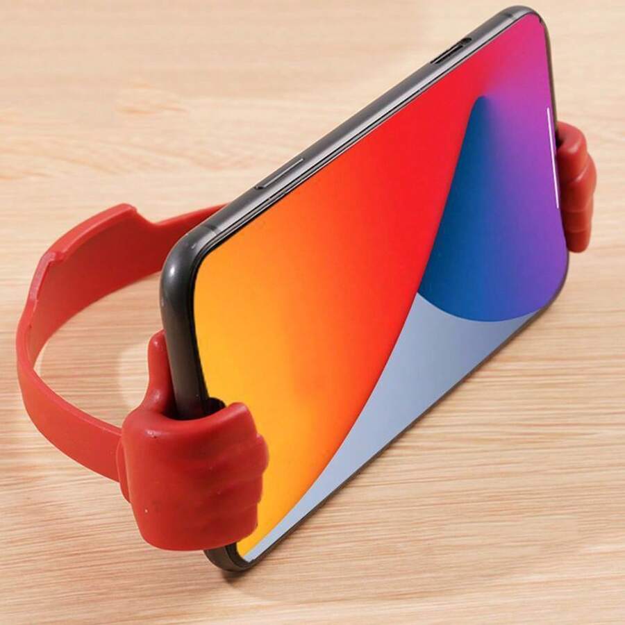 1入組拇指造型的可彎折電話和平板電腦支架,通用手機支架,在床上享受電影和更多 - 彩色 - 查看 1