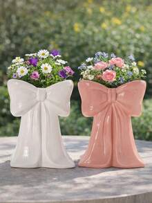 Bộ 1/2 chậu cây hình bướm, chậu cây trang trí thích hợp cho bàn làm việc, sân vườn, ban công, phòng khách và phòng ngủ, đồ trang trí nhà cửa dễ thương, món quà tuyệt vời. - Nhiều màu - Xem 2