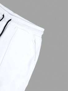 1pc Men's Loose Fit Casual Pants, Comfortable For Outdoor, Daily, Sports, Training, Running, Fitness, Hiking, Simple And Fashionable, Versatile, Straight Leg, Autumn/Winter - White - View 7