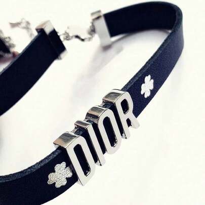 Dior 女士二合一黑金项链手链首饰套装