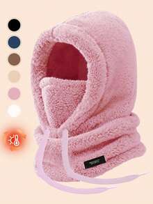 1pc Unisex Winter Warm Fleece Balaclava Hat With Face Mask, 3-In-1 Multipurpose Hat For Men & Women, Windproof Insulated Neck Gaiter For Skiing, Cycling, Outdoor Activities And Work - Multicolor - View 3