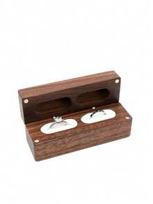 1PC, Personalized Custom Ring Box, Wooden Ring Box With Name, Engraved Wedding Ring Box, Double Ring Box, Flower Girl Ring Box, Engagement Ring Box Gift, Anniversary Gift - Multicolor - View 9