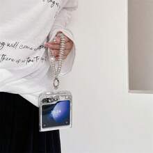 Fashionable Rhinestone Butterfly Folding Phone Case With Chain, Suitable For Samsung Galaxy Z Flip3 5G/Galaxy Z Flip 4 5G/Galaxy Z Flip 5 5G/Galaxy Z Flip 6 5G/Galaxy Z Flip 7 5G, Luxury Folding Screen Protective Cover - Multicolor - View 6