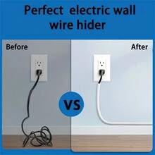 1卷2米/78.74英寸自粘式电缆套管 - 墙面和地面电缆管理系统，安装简便，隐蔽式电缆解决方案，简约电缆槽，柔性电缆盖 - 彩色 - 查看 12