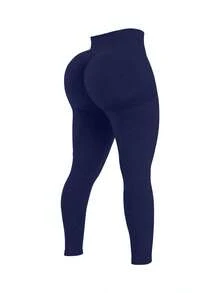 TNTOR Quần tập yoga cạp cao nâng mông cỡ lớn dành cho nữ, quần legging bó sát co giãn nhanh khô, quần yoga cạp trung màu đen ôm sát vòng ba, thiết kế cạp cao giúp định hình vòng ba, phù hợp cho tập thể dục và đạp xe thể thao, quần bó sát nâng mông giúp tôn dáng, quần short thoải mái phù hợp cho người đam mê thể dục mùa xuân. - Xanh đậm - Xem 10