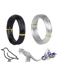 2mm X 5m Flexible Craft Metal Wire, Plated In Gold/Silver/Black, Suitable For Jewelry Making, Beading And DIY