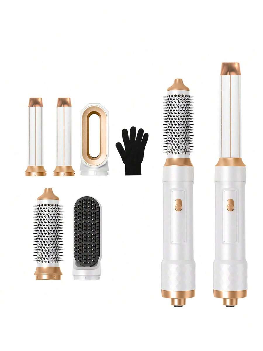Multifunctional 5-In-1 Hot Air Brush Set, 3 Temperatures (50℃/78℃/105℃), Styling, Drying, Curling, Straightening, Hair Care, Travel-Friendly, Perfect Holiday Gift - EU C Type Plug(220-240V) - View 1