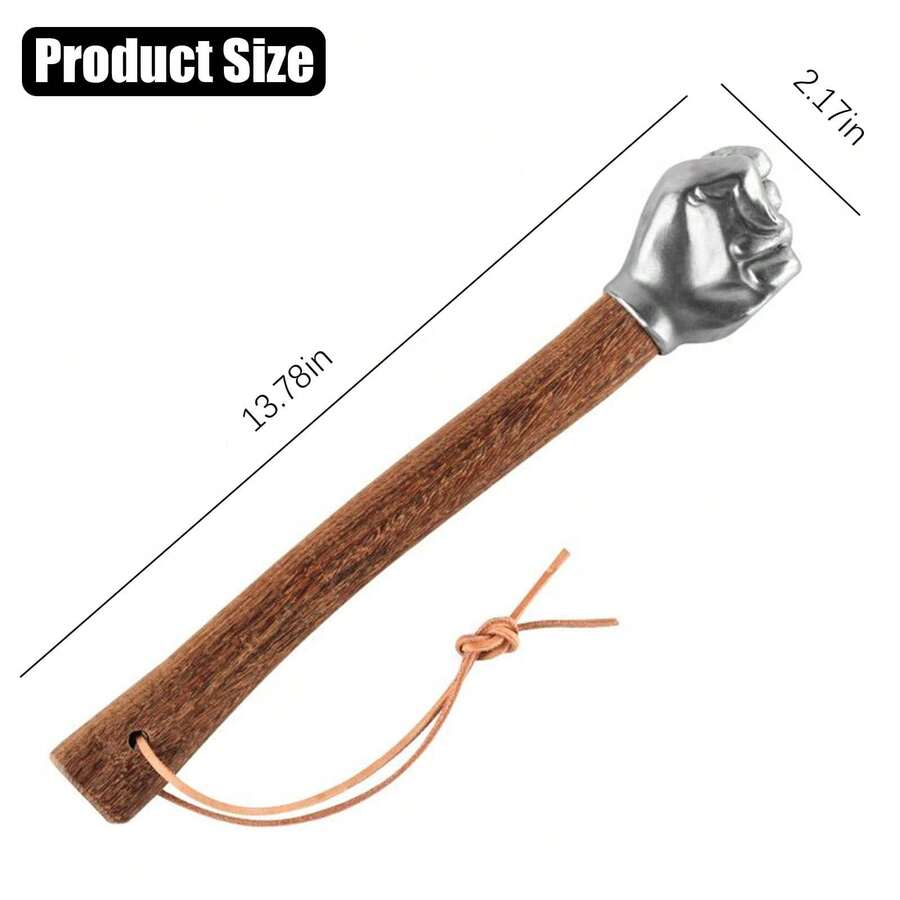Fist Hammer Stainless Steel Wooden Handle Manual Tool Hammer Craft Gift Decorative Ornament Portable Window Breaker Outdoor Camp - Bạc - Xem 1