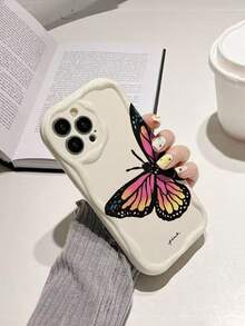 Butterfly Cream Swirl Wavy Edge Beige Minimalist Shockproof Thick Phone Protective Case With Printed Design, Compatible With IPhone 17/17 Pro, 15/16 Pro Max, XR/7/8, 15 Pro Max, 12 Pro Max, 13 Pro Max, 14 Pro Max, 13, 14, 11, 12P, 14P, 11P, 12P, XS, XR, 7/8P, 7/8 GES2, Compatible With A13 4G, A22, A21S, A51 4G, A52, S22 Ultra, A33 5G, Compatible With Redmi 10, Redmi Note 11 4G, Redmi 11 Lite, A53, TPU A14/A23/S23 Ultra, S24, A14, A15, S23, A73, Redmi Phone Cases - Multicolor - View 5