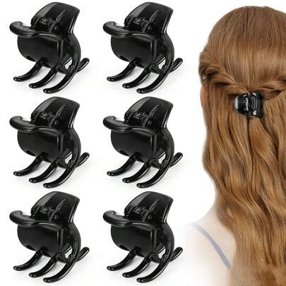 6Pcs Women's Multi-Color Medium Versatile Grab Clip Hair Clip High Ponytail Clip Frosted Hair Clip Suitable For Women And Girls With Thick Or Medium Hair Summer Hair Accessories Beach Claw Clips Vacay Hair Claw