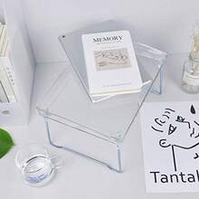 jjyOsuner Mesa plegable de acrilico transparente moderna mesa auxiliar plegable con diseño elegante para dormitorios salas de estudio sala de estarMesa plegable - Transparente - Ver 2