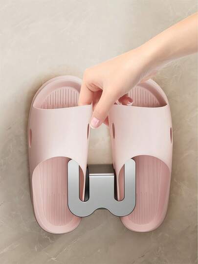 Shoe Rack, Slipper Rack For Women And Men, Wall Mounted Non-Drill Adhesive Shoe Organizer For Door Or Wall, Space-Saving Shoe Storage For Entryway And Bathroom, No Punching Hole Holder For Hanging, Making Your Room Tidy.