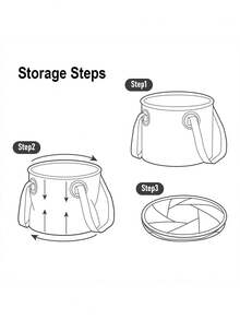 1 Piece 10L/20L Foldable Bucket, Portable For Travel, Camping, Hiking, Storage, Large Capacity Outdoor Fishing Activities, Cleaning Bucket, Foldable Bucket For Household Use, Portable Plastic Water Bucket With Handle - Green - View 5