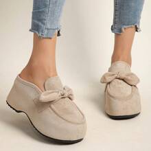 New Style Women's Mule Shoes, Fashionable And Versatile, Closed Toe, Wedge Heel, Simple And Casual, Flat, Soft Sole, Comfortable And Not Tiring To The Feet, Slip-On, Plus Size Women's Shoes. - 卡其色 - 查看 2