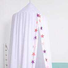 AUSALLA 1件装多功能婴儿床罩，遮光、防尘、防蚊、亲肤、透气，保护宝宝睡眠，无星星图案 - 白色 - 查看 3